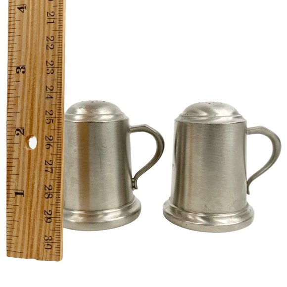 Vintage Web Pewter Salt and Pepper Shaker Set 1121 Tankard Farmhouse Country - Picture 9 of 12